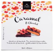 Dolfin - Caramel & pure chocolade met supervruchten in pakje - 150 gram
