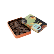 Amatller - Chocolade Bloemblaadjes 70% cacao met fleur de sel in bewaarblik - 60 gram