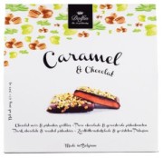 Dolfin - Caramel & pure chocolade met pistachenoten in pakje - 150 gram